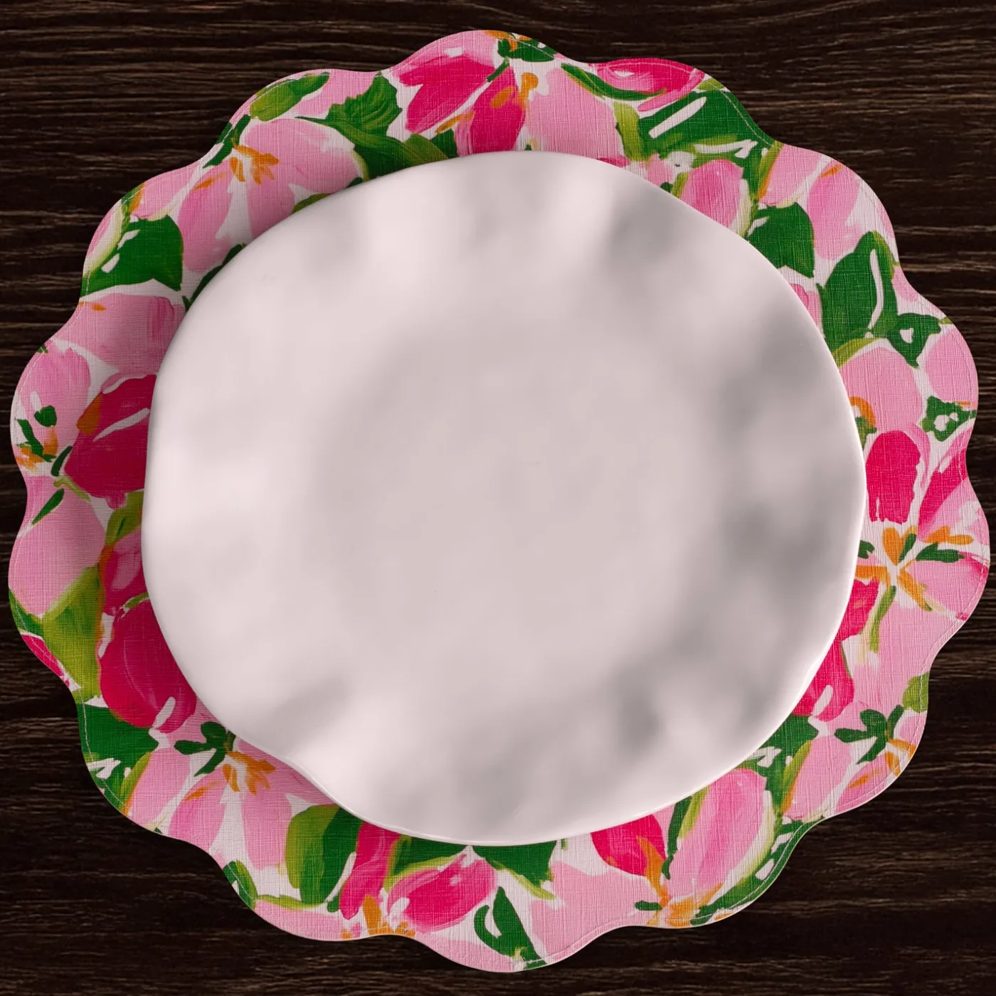 Sale VIDA Butterflies & Flowers Reversible Round Placemats Set of 4 (Pink & View All Vida|Placemats