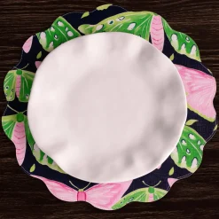 Sale VIDA Butterflies & Flowers Reversible Round Placemats Set of 4 (Pink & View All Vida|Placemats