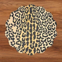New VIDA Cheetah and Zebra Reversible Round Placemats Set of 4 Red & Black View All Vida|Placemats