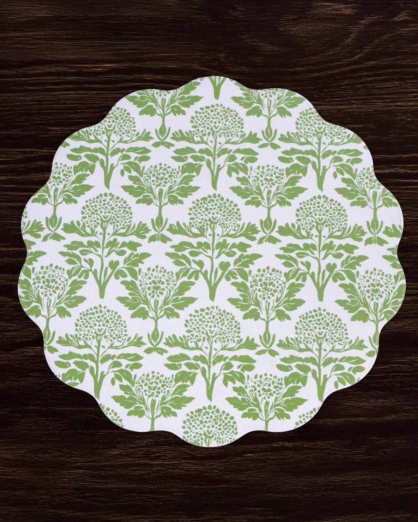 Best VIDA Chinoiserie Reversible Round Placemats Set of 4 Green & White View All Vida|Placemats