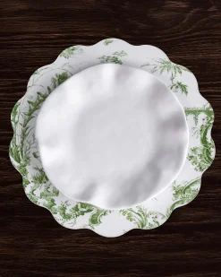 Best VIDA Chinoiserie Reversible Round Placemats Set of 4 Green & White View All Vida|Placemats