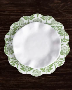 Best VIDA Chinoiserie Reversible Round Placemats Set of 4 Green & White View All Vida|Placemats