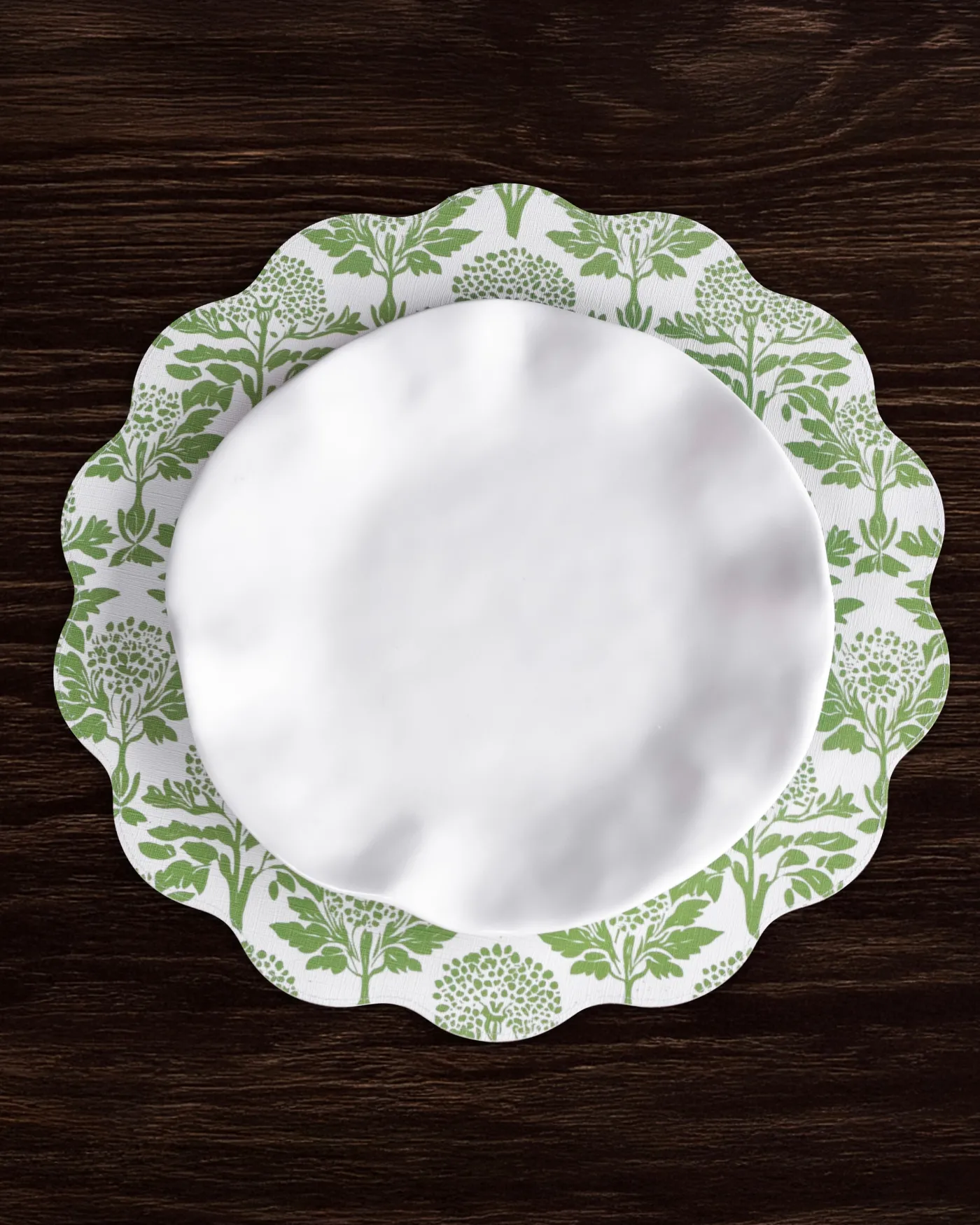 Best VIDA Chinoiserie Reversible Round Placemats Set of 4 Green & White View All Vida|Placemats