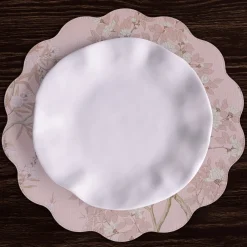 Online VIDA Chinoiserie Reversible Round Placemats Set of 4 Pink & White View All Vida|Placemats
