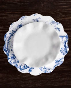 New VIDA Chinoiserie Reversible Round Placemats Set of 4 Blue & White View All Vida|Placemats