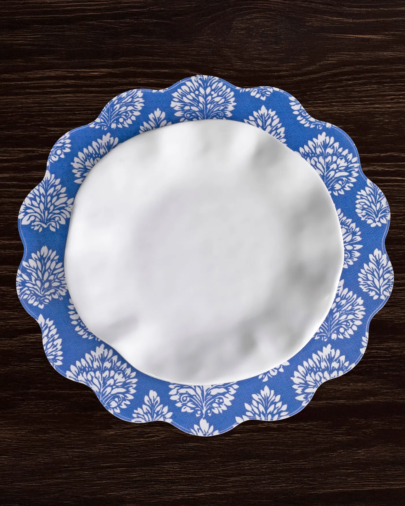 New VIDA Chinoiserie Reversible Round Placemats Set of 4 Blue & White View All Vida|Placemats