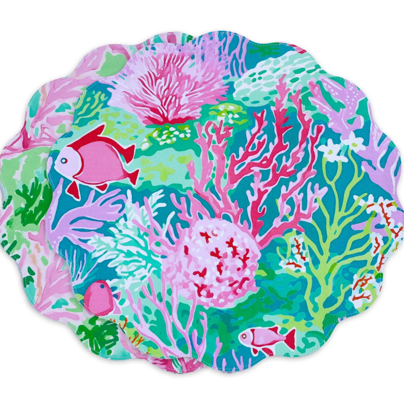 New VIDA Coral Reef Reversible Round Placemats Set of 4 (Multi) View All Vida|Placemats