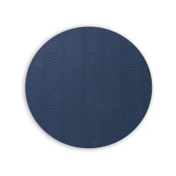 Hot VIDA Croc Reversible 15.5" Round Placemats Set of 4 (Blue and Taupe) PIELES Croc|Placemats