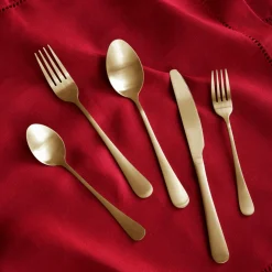 Discount VIDA Droplet Stainless Flatware Set of 5 (Full Brushed Champagne Gold) View All Vida|Gifts Under $50