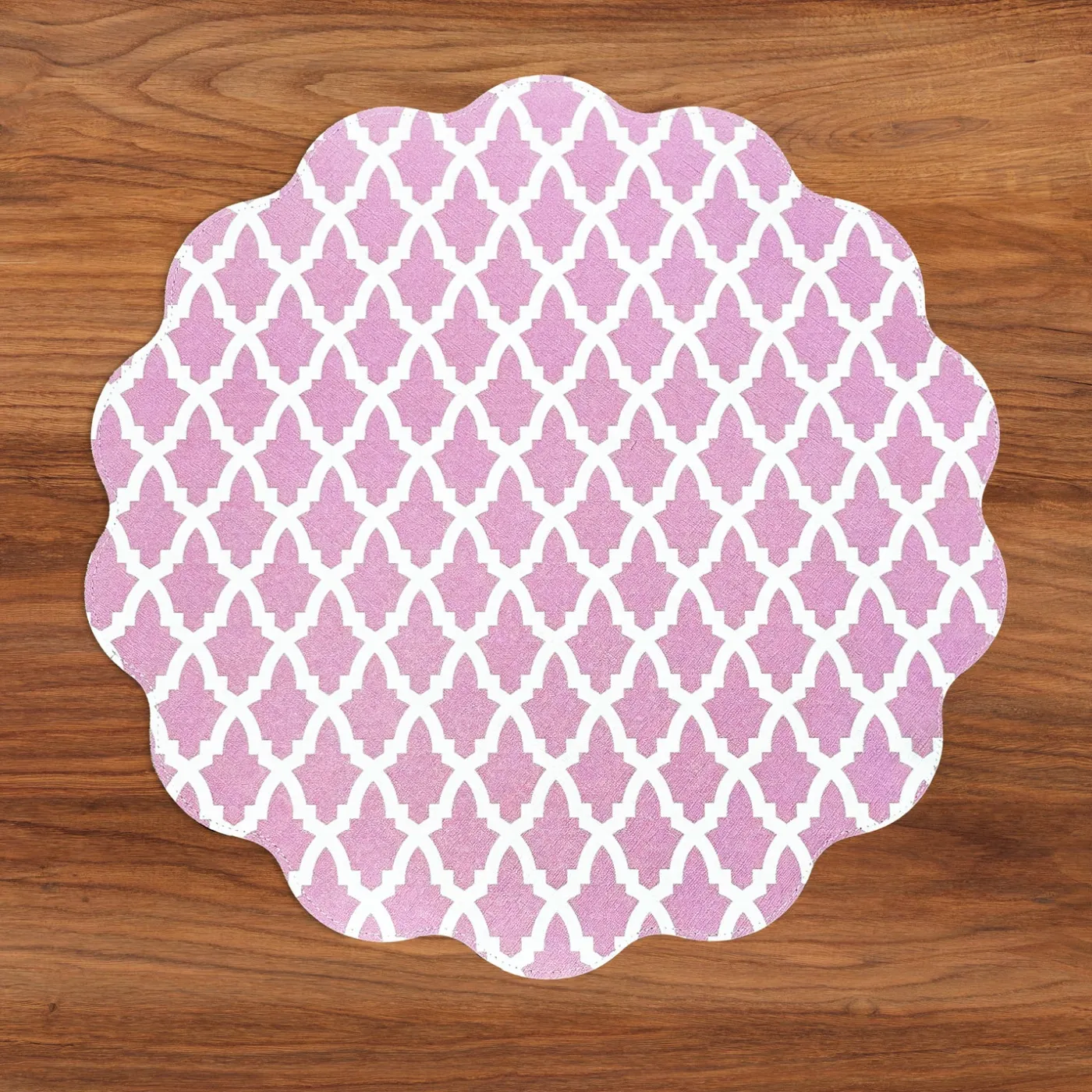VIDA Eggplant and Pink Reversible Round Placemats Set of 4 Blue & Pink View All Vida|Placemats