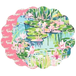 Best VIDA Everglades and Crocs Reversible Round Placemats Set of 4 Pink & G View All Vida|Placemats
