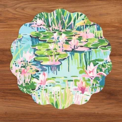 Best VIDA Everglades and Crocs Reversible Round Placemats Set of 4 Pink & G View All Vida|Placemats