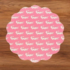 Best VIDA Everglades and Crocs Reversible Round Placemats Set of 4 Pink & G View All Vida|Placemats