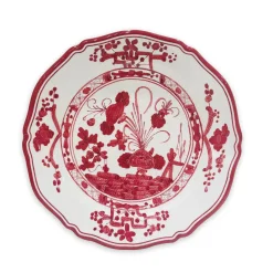 VIDA Faenza 11" Dinner Plate Set of 4 White and Red View All Vida|Dinnerware