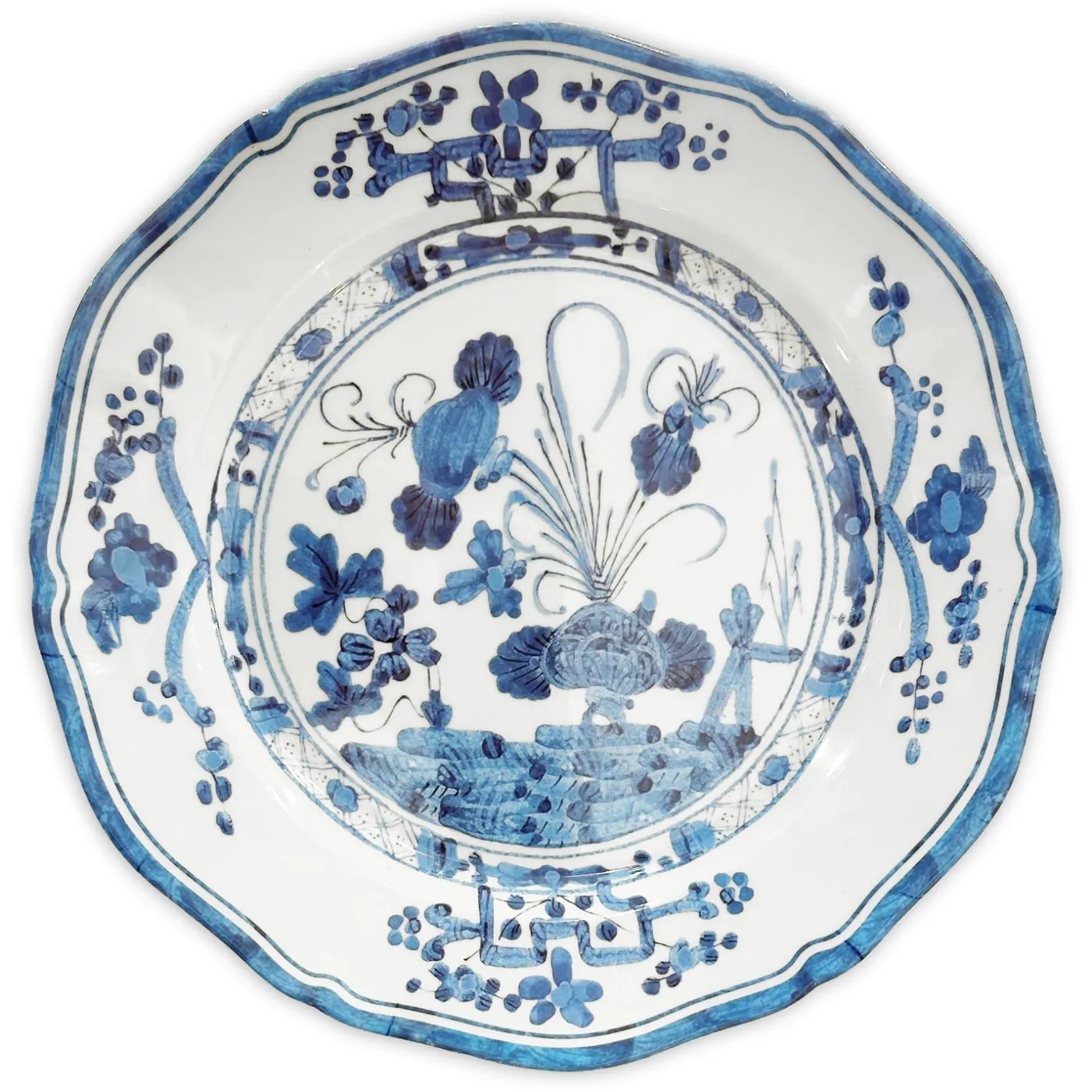 Hot VIDA Faenza 11" Dinner Plate Set of 4 White and Blue View All Vida|Dinnerware