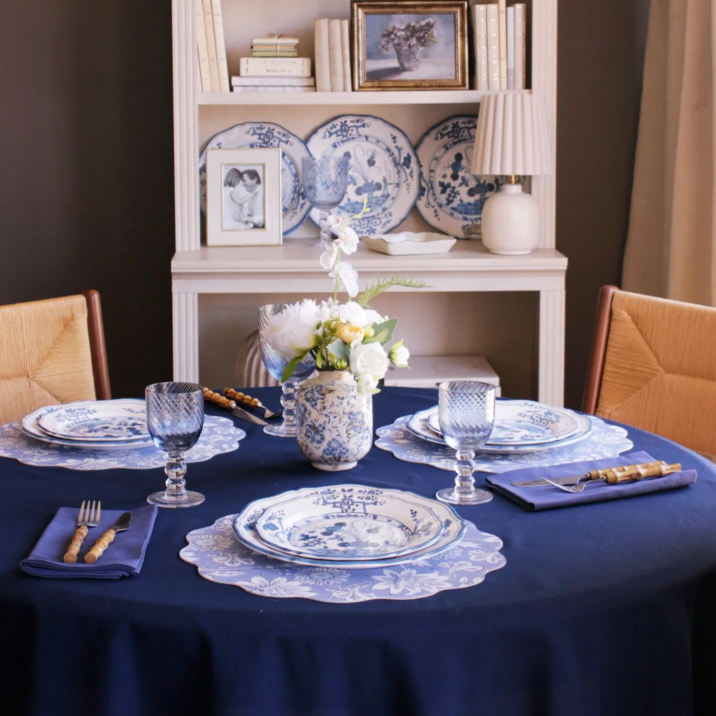 Hot VIDA Faenza 11" Dinner Plate Set of 4 White and Blue View All Vida|Dinnerware