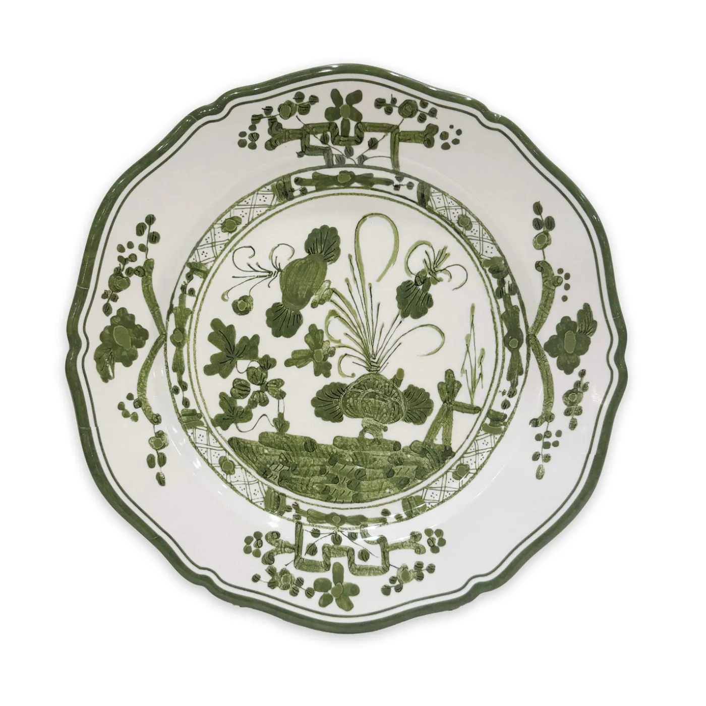 Outlet VIDA Faenza 11" Dinner Plate Set of 4 White and Green View All Vida|Gifts Under $99