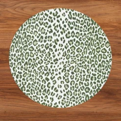Clearance VIDA Faenza and Leopard Reversible Round Placemats Set of 4 White & Gr View All Vida|Placemats