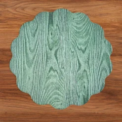 New VIDA Fall Trees and Wood Grain Reversible Round Placemats Set of 4 Ora View All Vida|Placemats