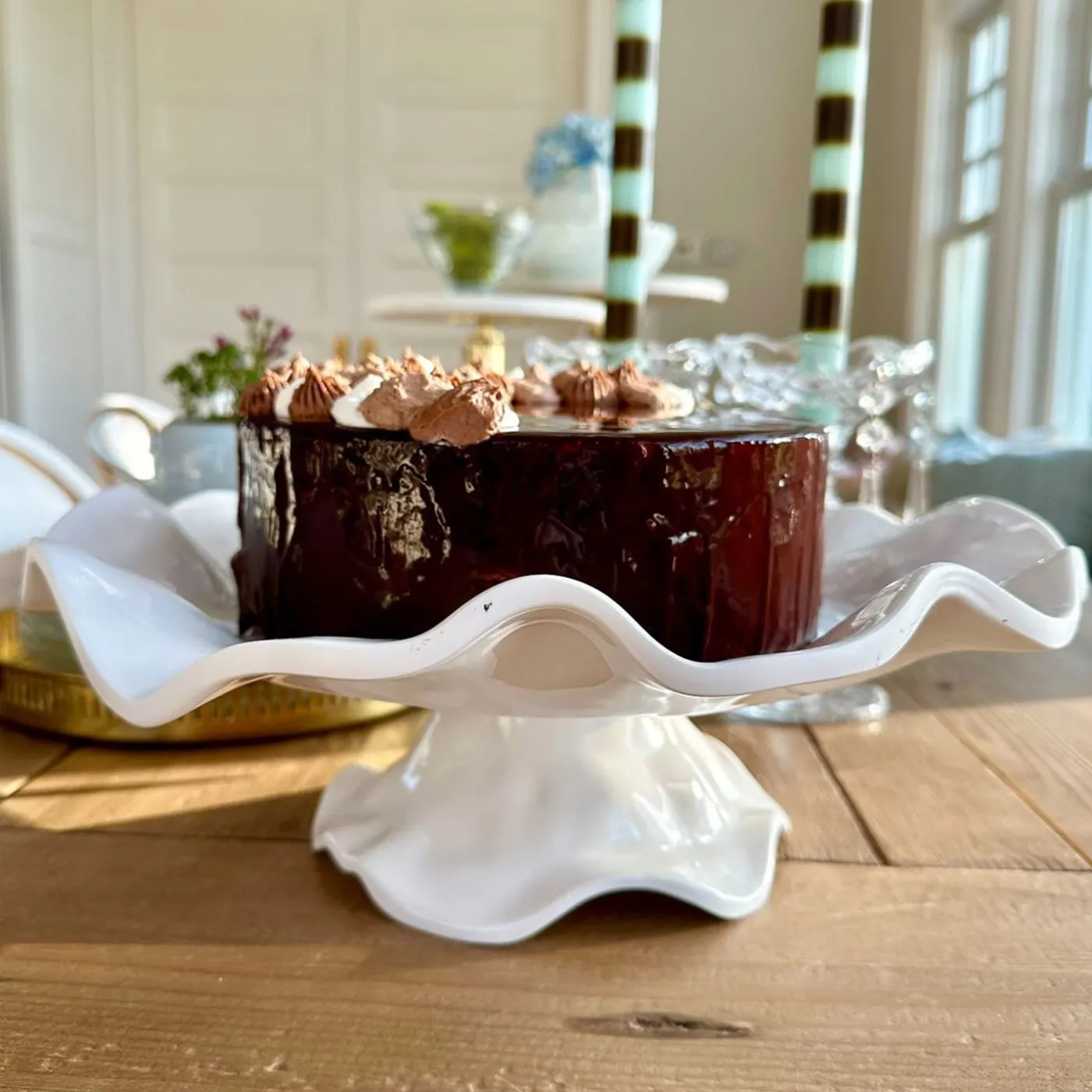 New VIDA Havana Pedestal Cake Plate White View All Vida|VIDA Havana