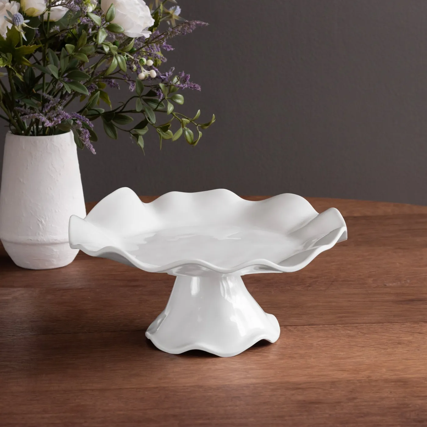 Online VIDA Havana Small Pedestal Cake Plate (White) View All Vida|Gifts Under $99
