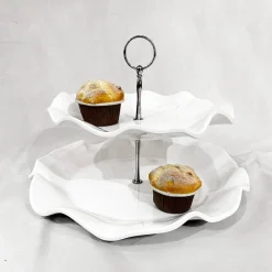 Clearance VIDA Havana Two Tiered Server (White) View All Vida|Gifts Under $99