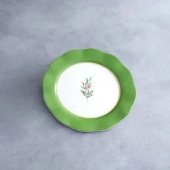 Online VIDA Holly 11" Dinner Plate Set of 4 (Green and White) View All Vida|Dinnerware