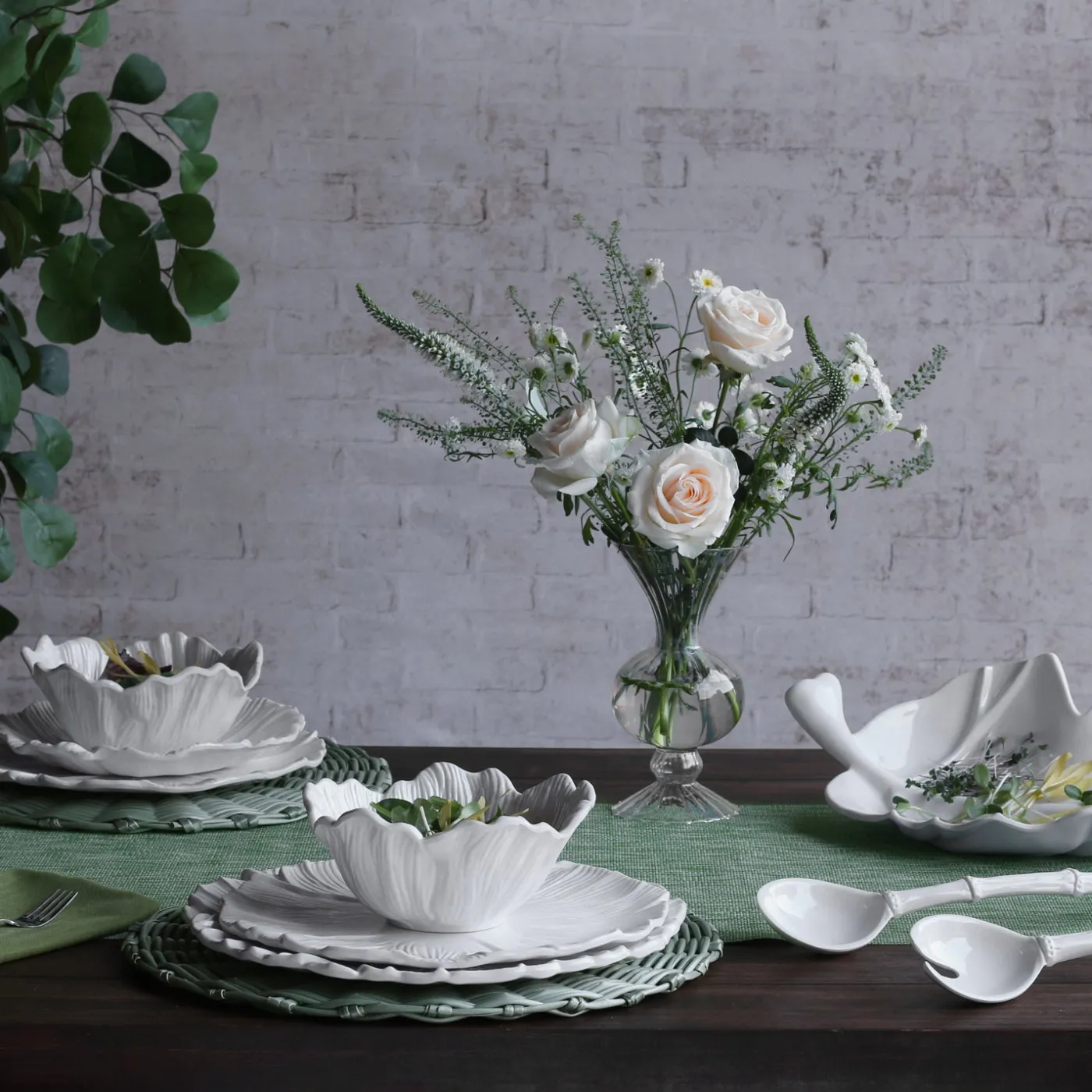 New VIDA Lettuce 9" Salad Plate Set of 4 (White) View All Vida|VIDA Lettuce