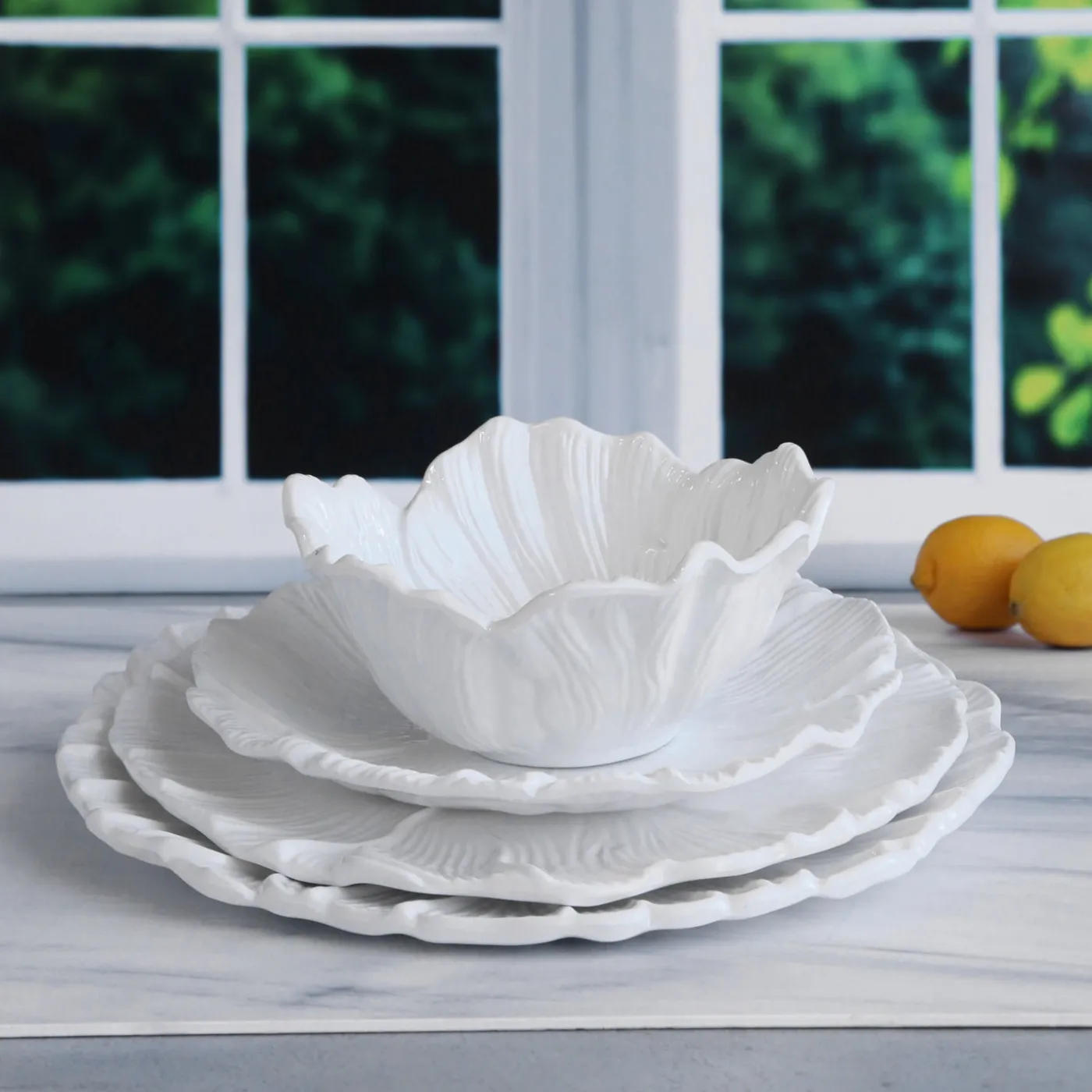 New VIDA Lettuce 9" Salad Plate Set of 4 (White) View All Vida|VIDA Lettuce