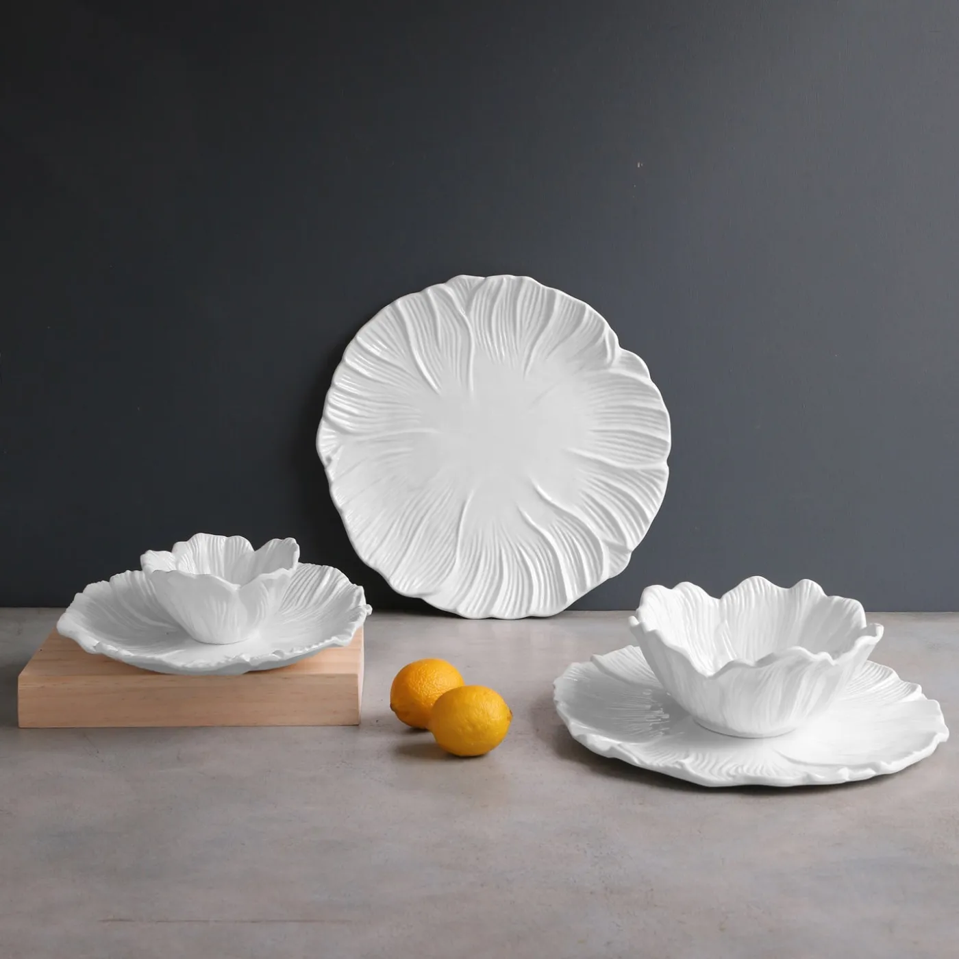 New VIDA Lettuce 9" Salad Plate Set of 4 (White) View All Vida|VIDA Lettuce