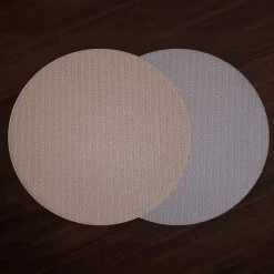 Discount VIDA Metallic Snakeskin Reversible 15" Round Placemats Set of 4 (Silve View All Vida|Placemats