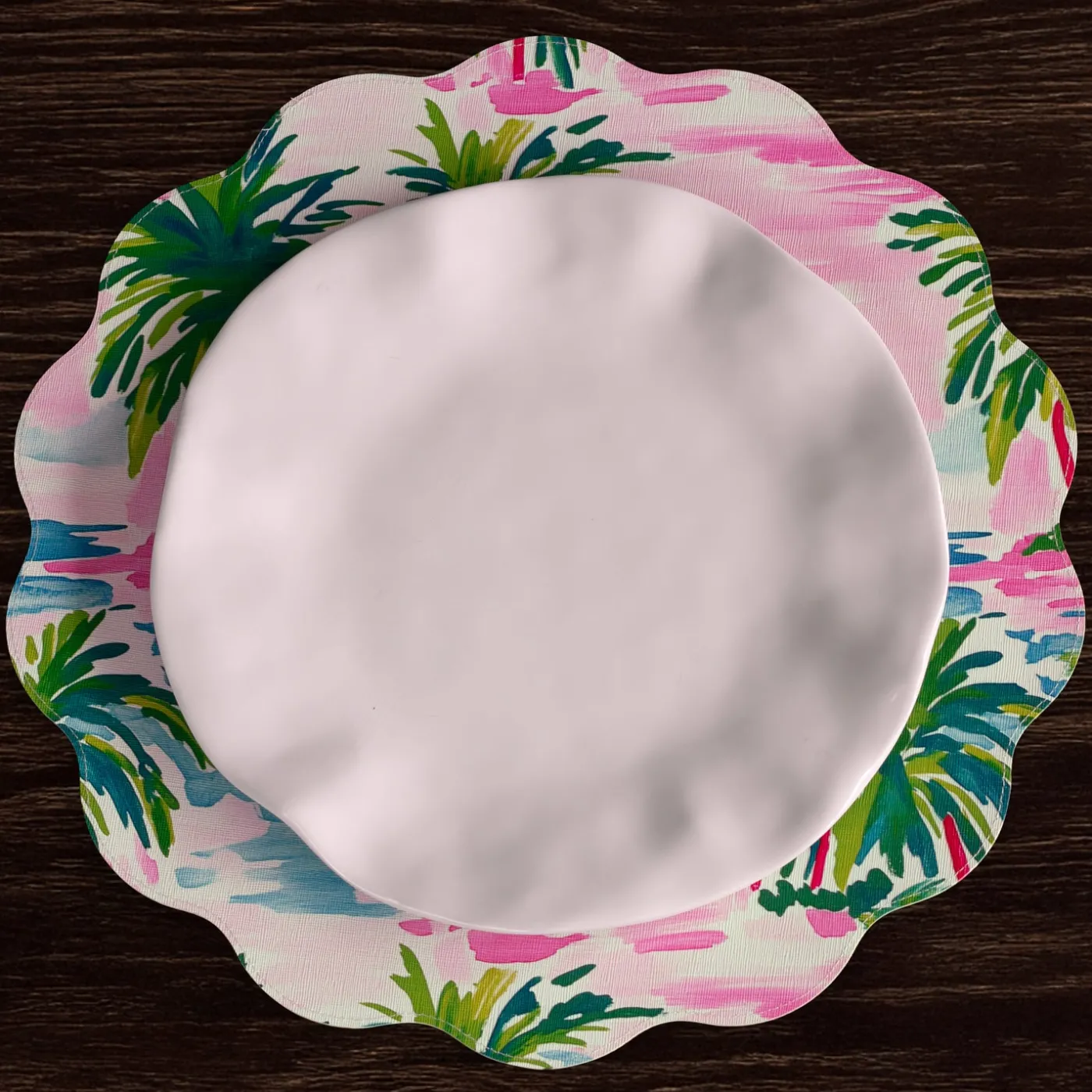 Best VIDA Palm Trees Reversible Round Placemats Set of 4 (Multi) View All Vida|Placemats