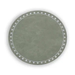 Best VIDA Round Embroidered Dots 15.5" Round Placemats Set of 4 (Green and View All Vida|Placemats