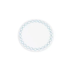 Discount VIDA Round Embroidered Quatrefoil 15.5" Round Placemats Set of 4 (Blue View All Vida|Placemats