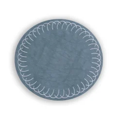 VIDA Round Embroidered Swirl 15.5" Round Placemats Set of 4 (Blue) View All Vida|Placemats