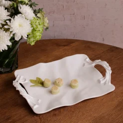 Sale VIDA Sasha Rectangular Tray with Handles White View All Vida|VIDA Sasha