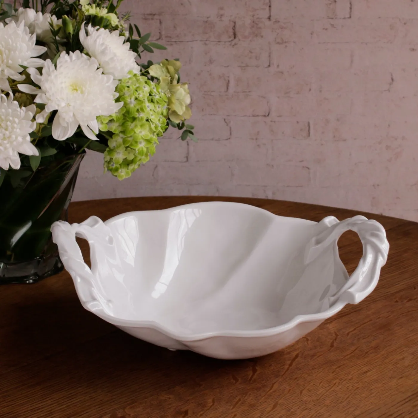 New VIDA Sasha Round Large Bowl with Handles White View All Vida|VIDA Sasha
