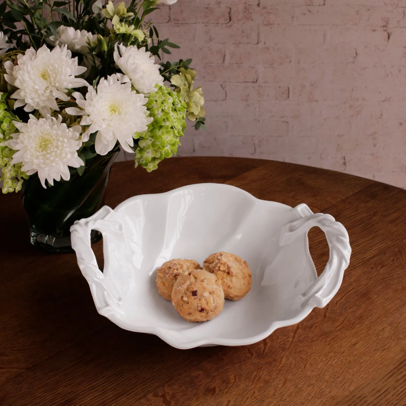 New VIDA Sasha Round Large Bowl with Handles White View All Vida|VIDA Sasha