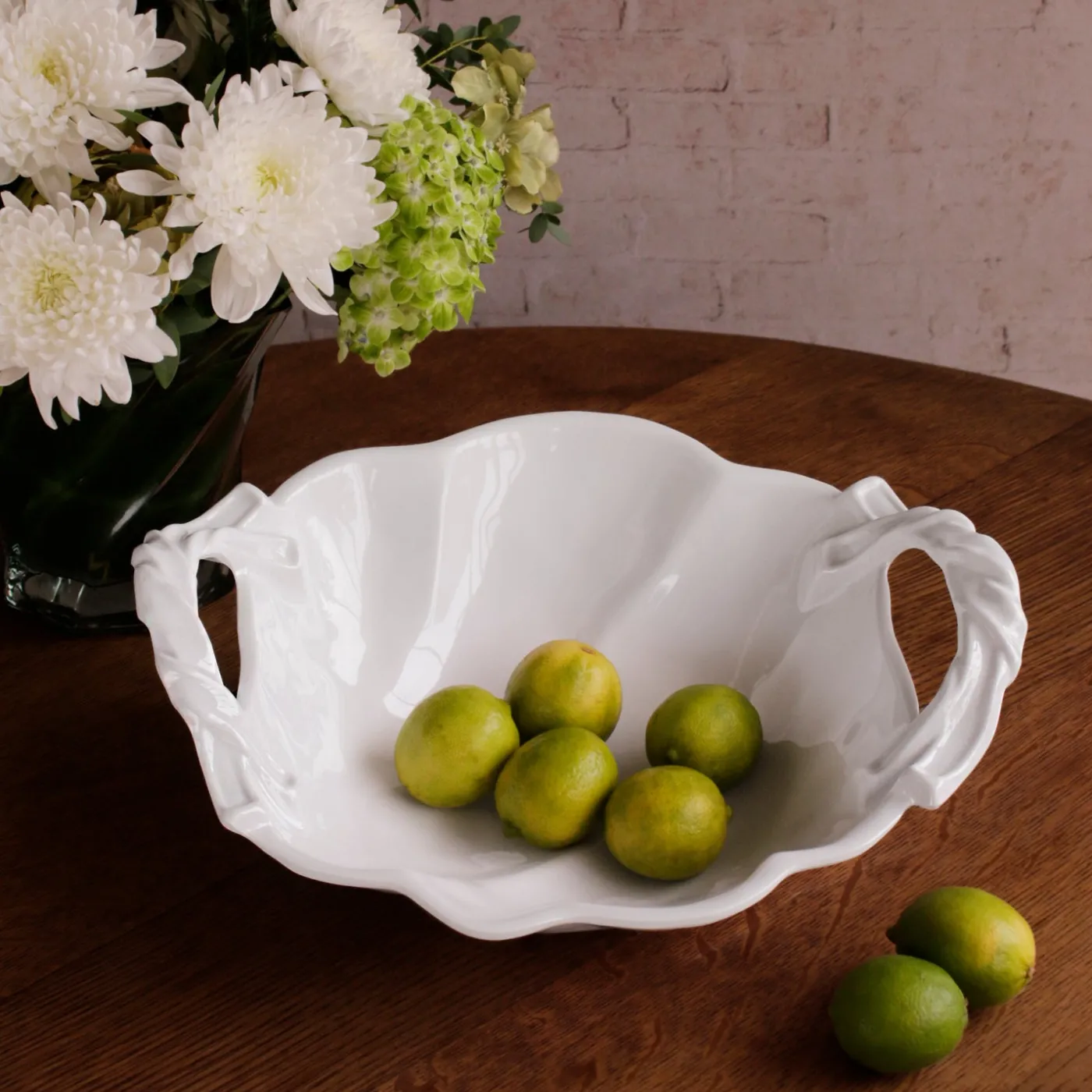 New VIDA Sasha Round Large Bowl with Handles White View All Vida|VIDA Sasha