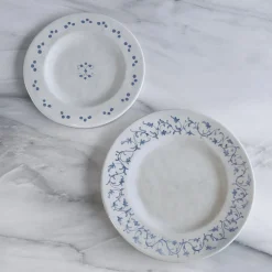 Clearance VIDA Sienna 9.25" Salad Plate Set of 4 (White and Blue) View All Vida|Dinnerware