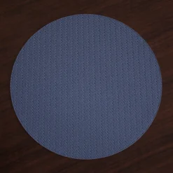 Clearance VIDA Snakeskin Reversible 15" Round Placemats Set of 4 (Slate Blue and View All Vida|Placemats