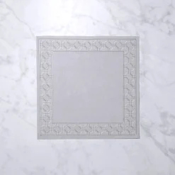 New VIDA Square Embroidered 15" Square Placemats Set of 4 (Gray) Placemats|Vinyl