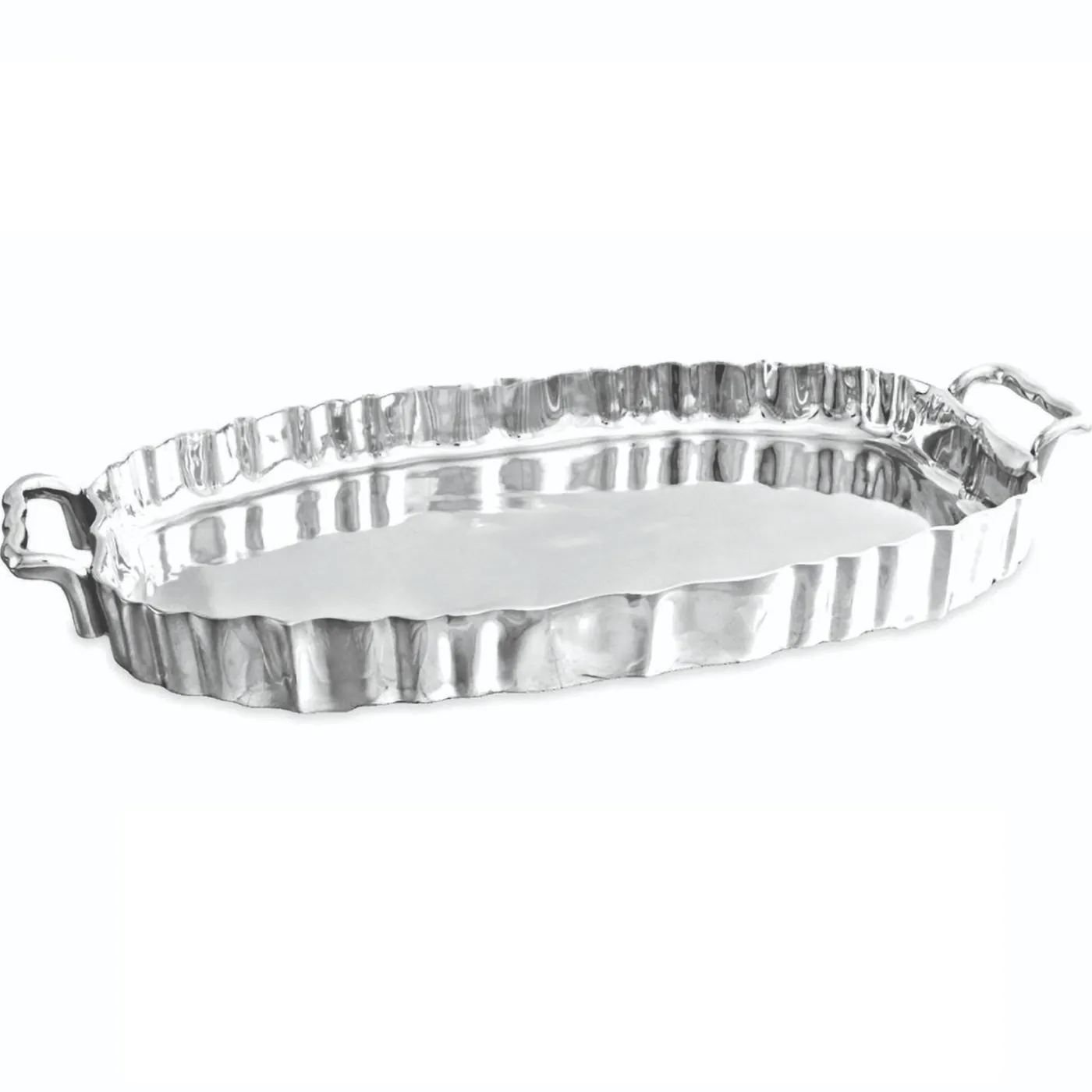 Outlet VINTAGE Fluted Oval Tray with Handles A Touch Of Vintage|Trays