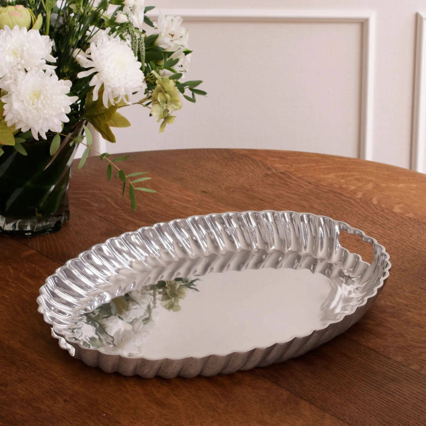 Online VINTAGE Swirl Oval Tray with Handles A Touch Of Vintage|Trays