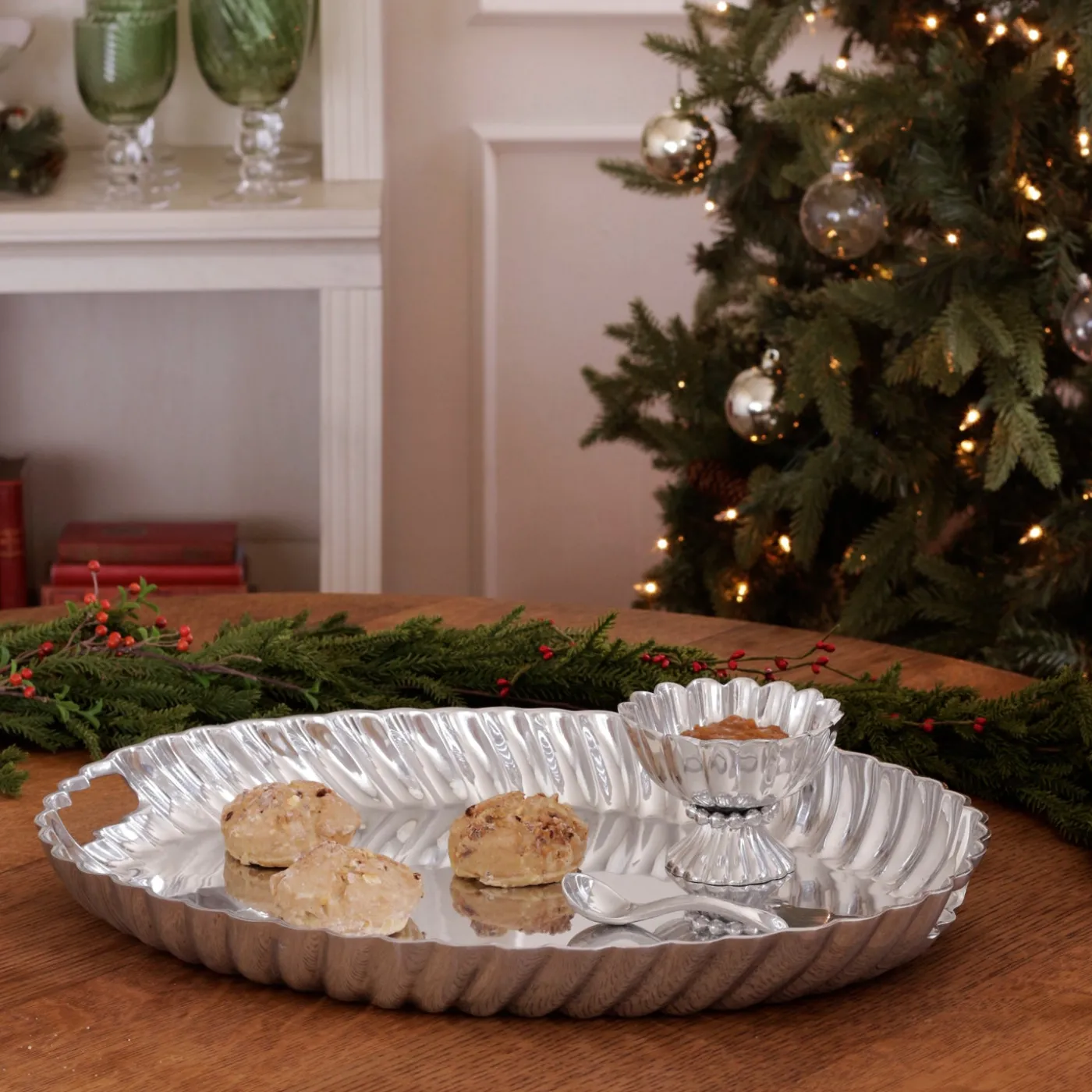 Online VINTAGE Swirl Oval Tray with Handles A Touch Of Vintage|Trays