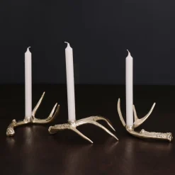 Sale WESTERN Sierra Modern Antler Candlestick Gold Set of 3 (Gold) View All Western|WESTERN Antler
